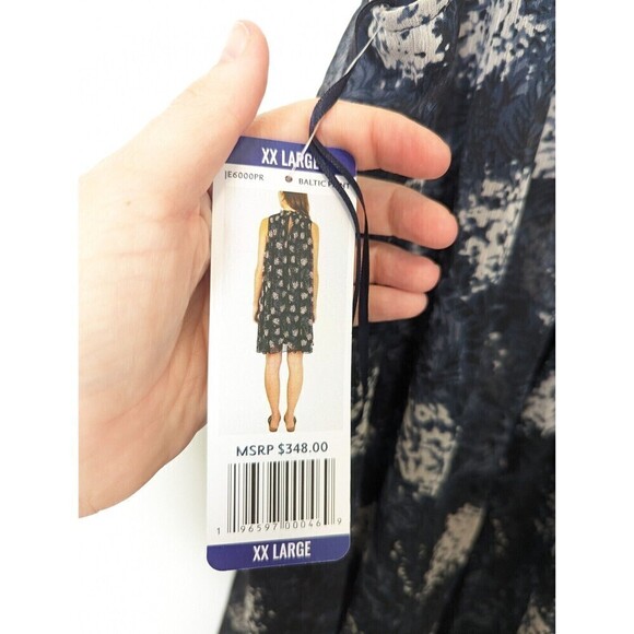 JOIE Dress Women Plus Size XXL Blue Baltic Print Sleeveless Chiffon Babydoll NWT - Picture 11 of 12